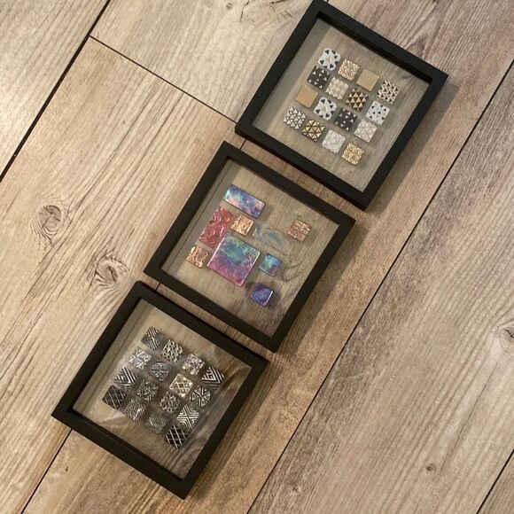 3 Boho 6 x 6 Glass Hanging Tiles - Picture 1 of 6